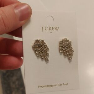 New! J. Crew Gold tone Chandelier Earrings with Sparkling Design